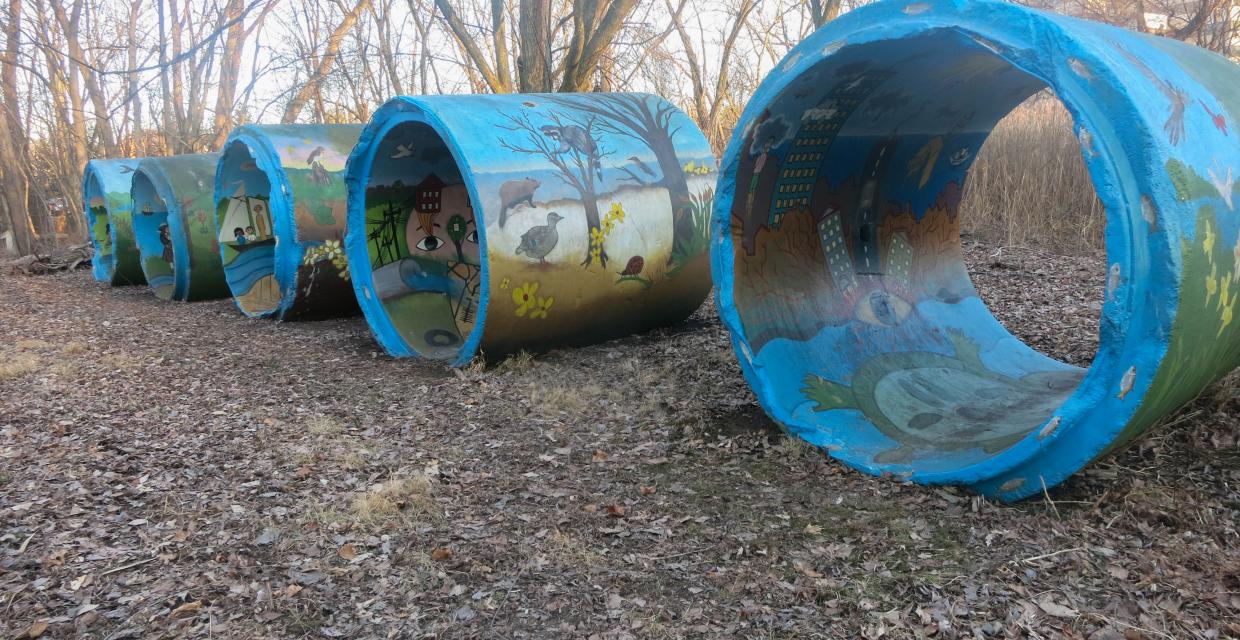 Teaneck Creek Conservancy's Five Pipes. Photo by Daniel Chazin.