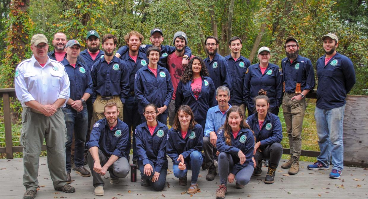 2018 Trail Conference Conservation Corps End of Season Portrait. Photo by Heather Darley.