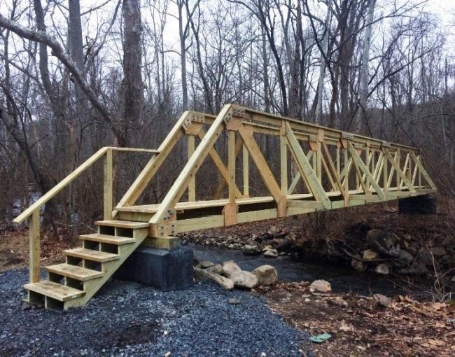 New footbridge over Wanaque River in Long Pond Ironworks.